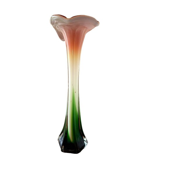 Jack‎ in the Pulpit Vase 11 1-2” Tall Green, Red and White - Picture 2 of 8